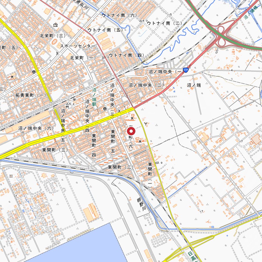白蓮荘付近の地図（東開町）